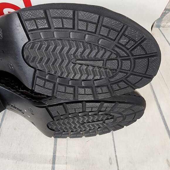 Rieker Patent Leather Derby Ankle Shoes Shoeties Two-Tone Black Burgundy Size 38 - Picture 15 of 16